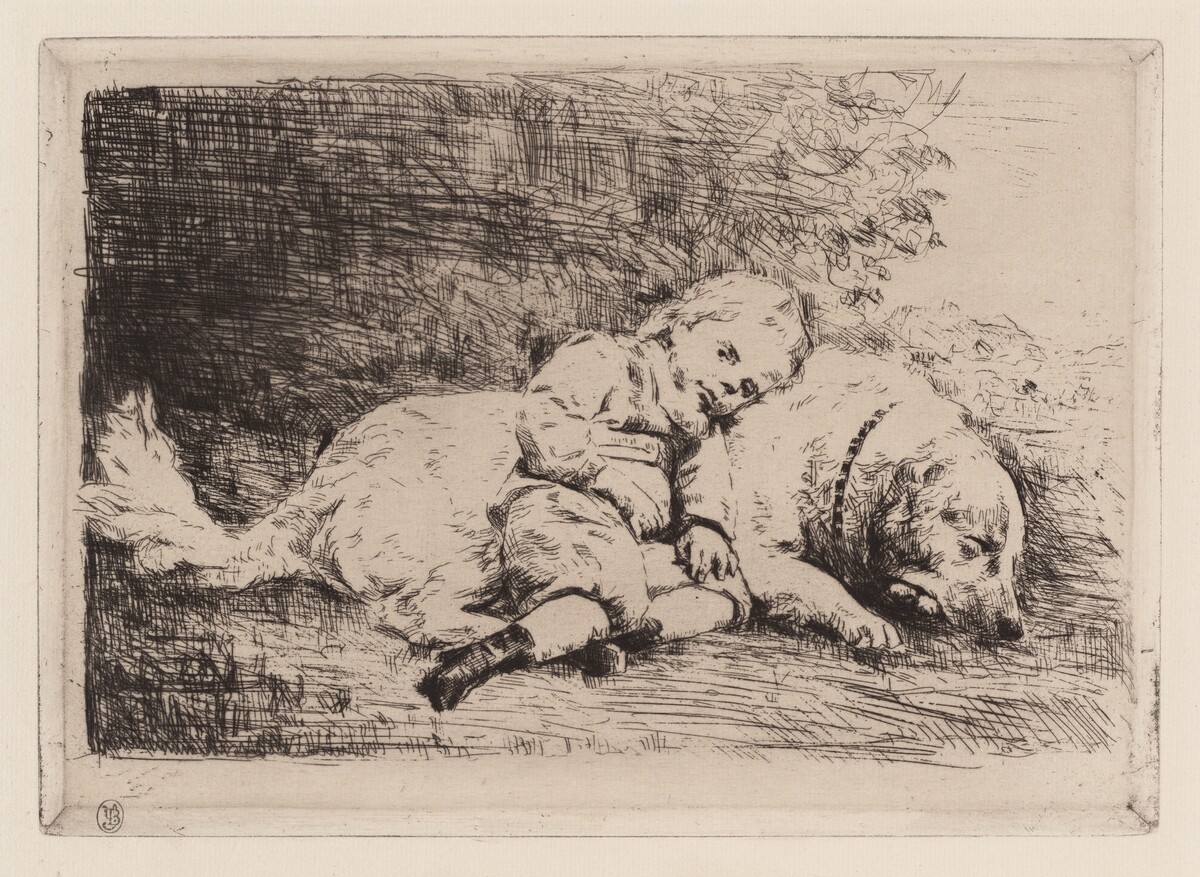 Child with a Dog by Marcellin-Gilbert Desboutin
