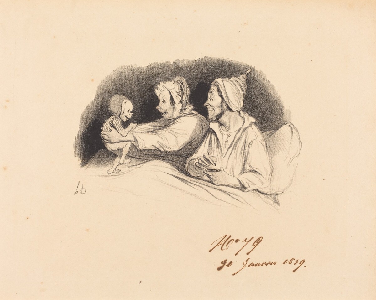 L'Éducation au biberon by Honoré Daumier