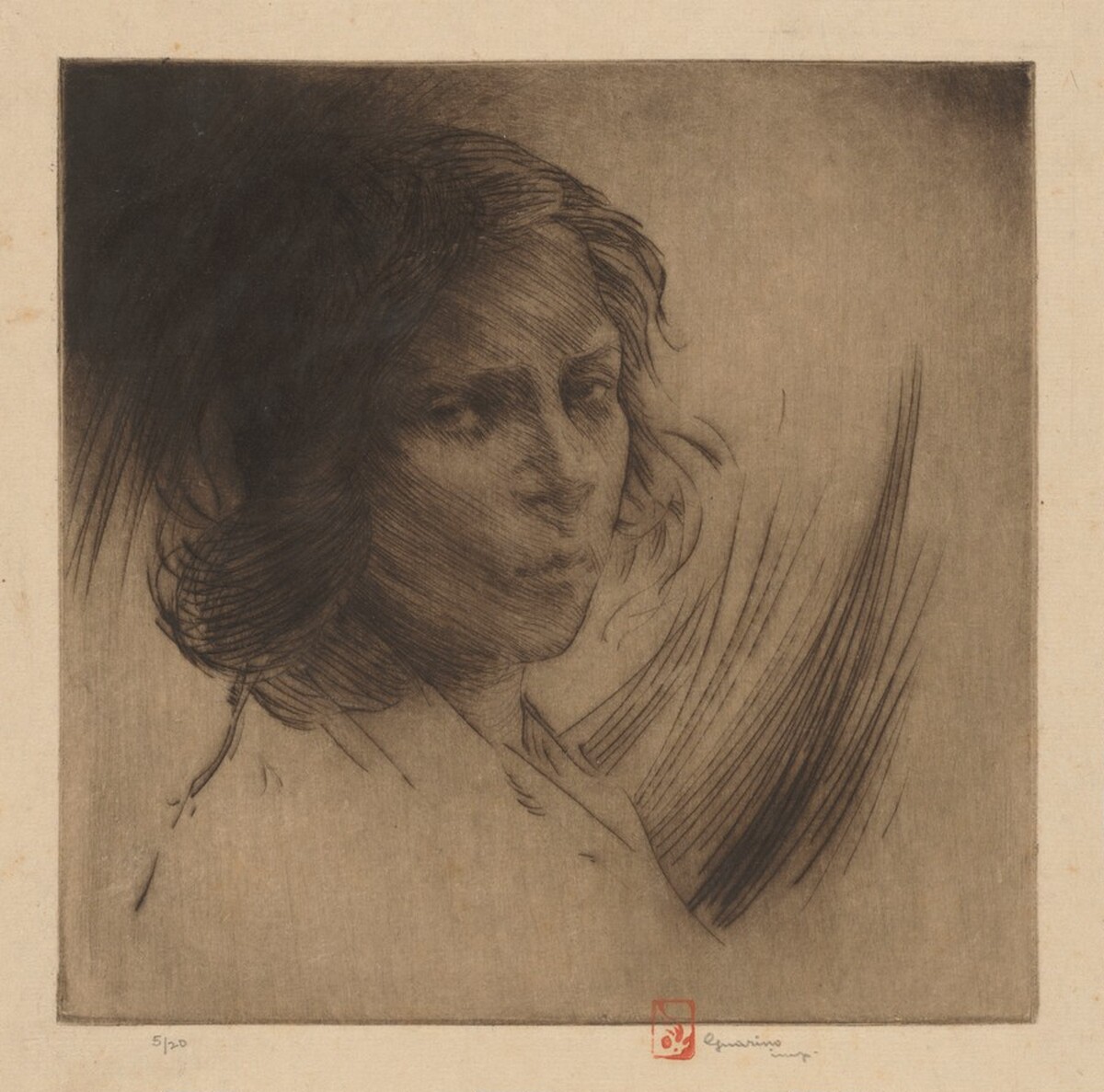 A Young Woman Frowning by Salvatore Guarino