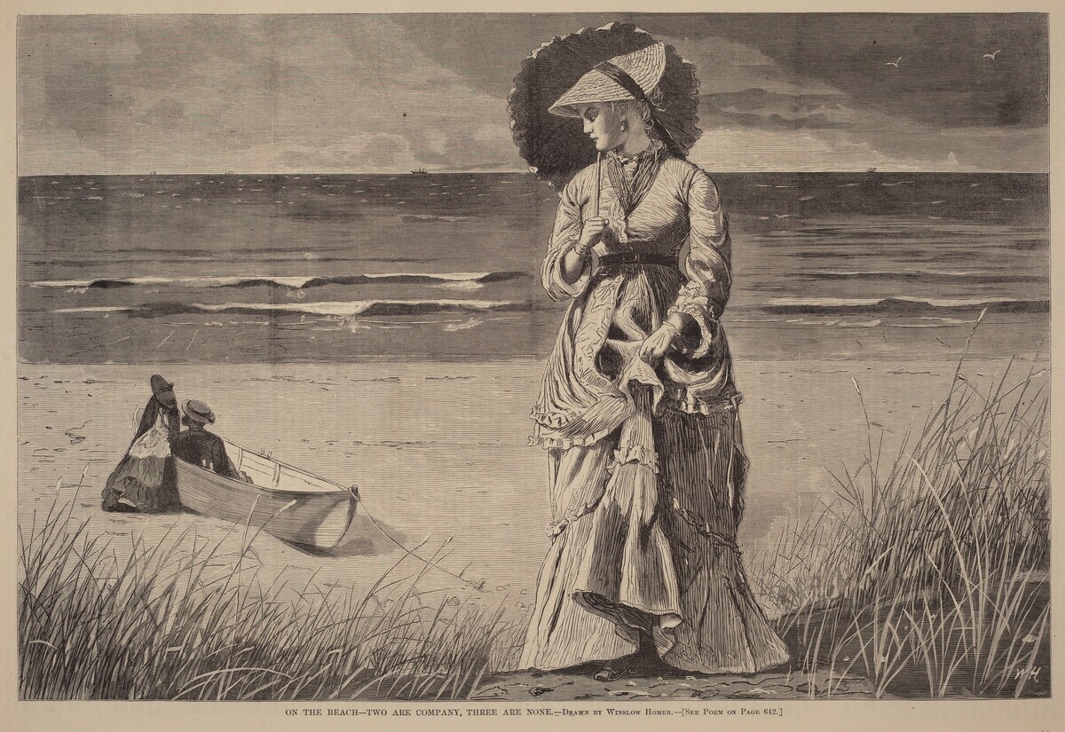 On the Beach - Two are Company, Three are None by after Winslow Homer