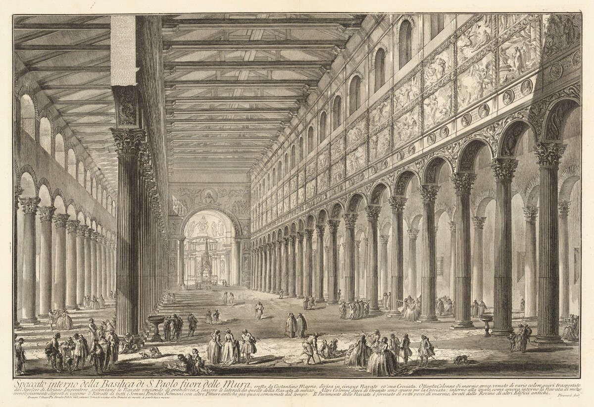 Spaccato interno della Basilica di S. Paolo fuori delle Mura by Giovanni Battista Piranesi
