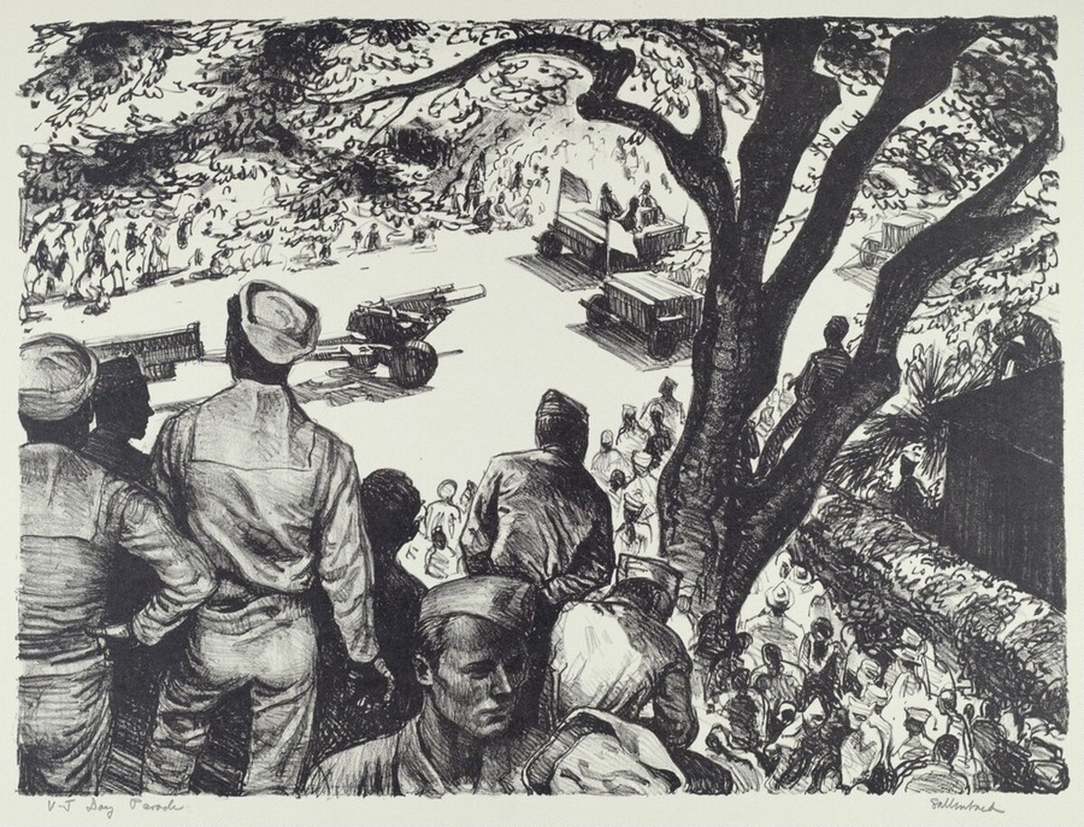 V-J Day Parade by Edward A. Sallenbach
