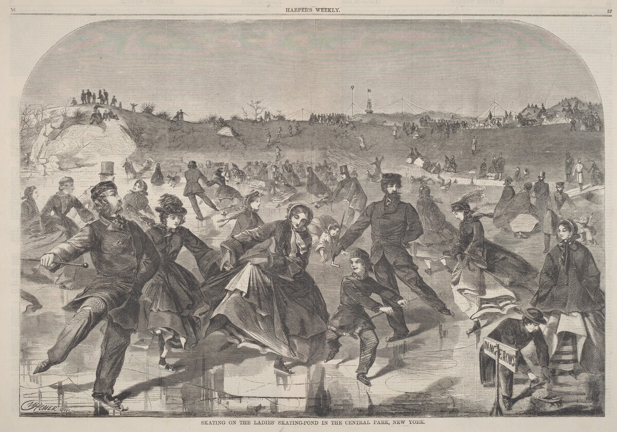 Skating on the Ladies' Skating-Pond in the Central Park, New York by after Winslow Homer