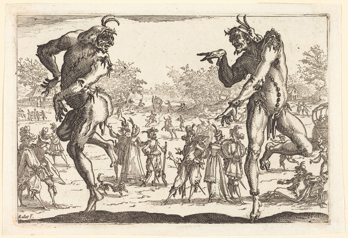 Two Zanni by Jacques Callot