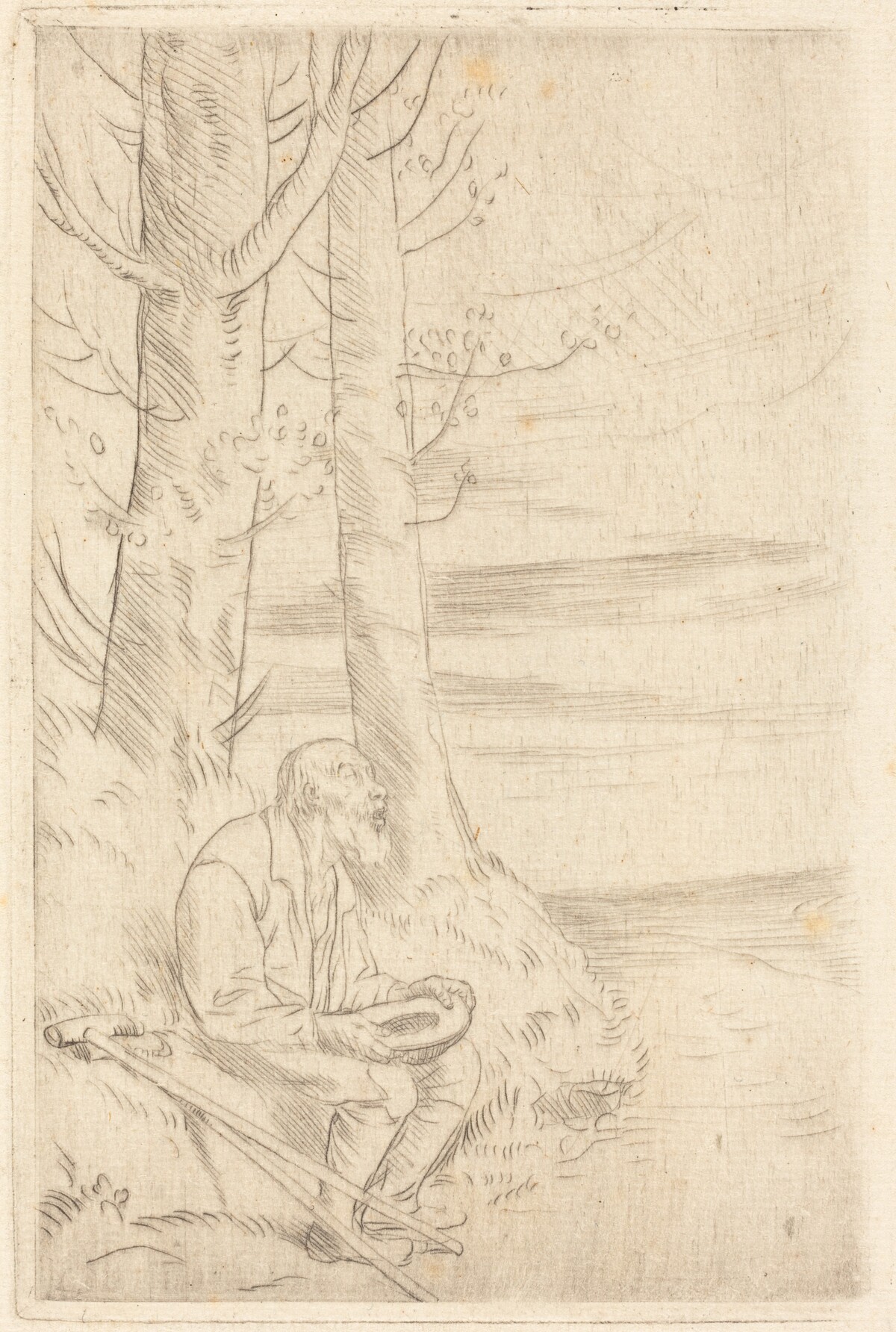 Blind Beggar (Le mendiant aveugle) by Alphonse Legros
