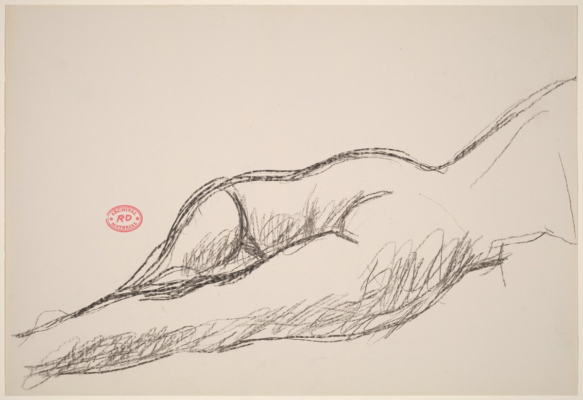 Untitled [female nude in prone position: buttocks and legs] by Richard Diebenkorn