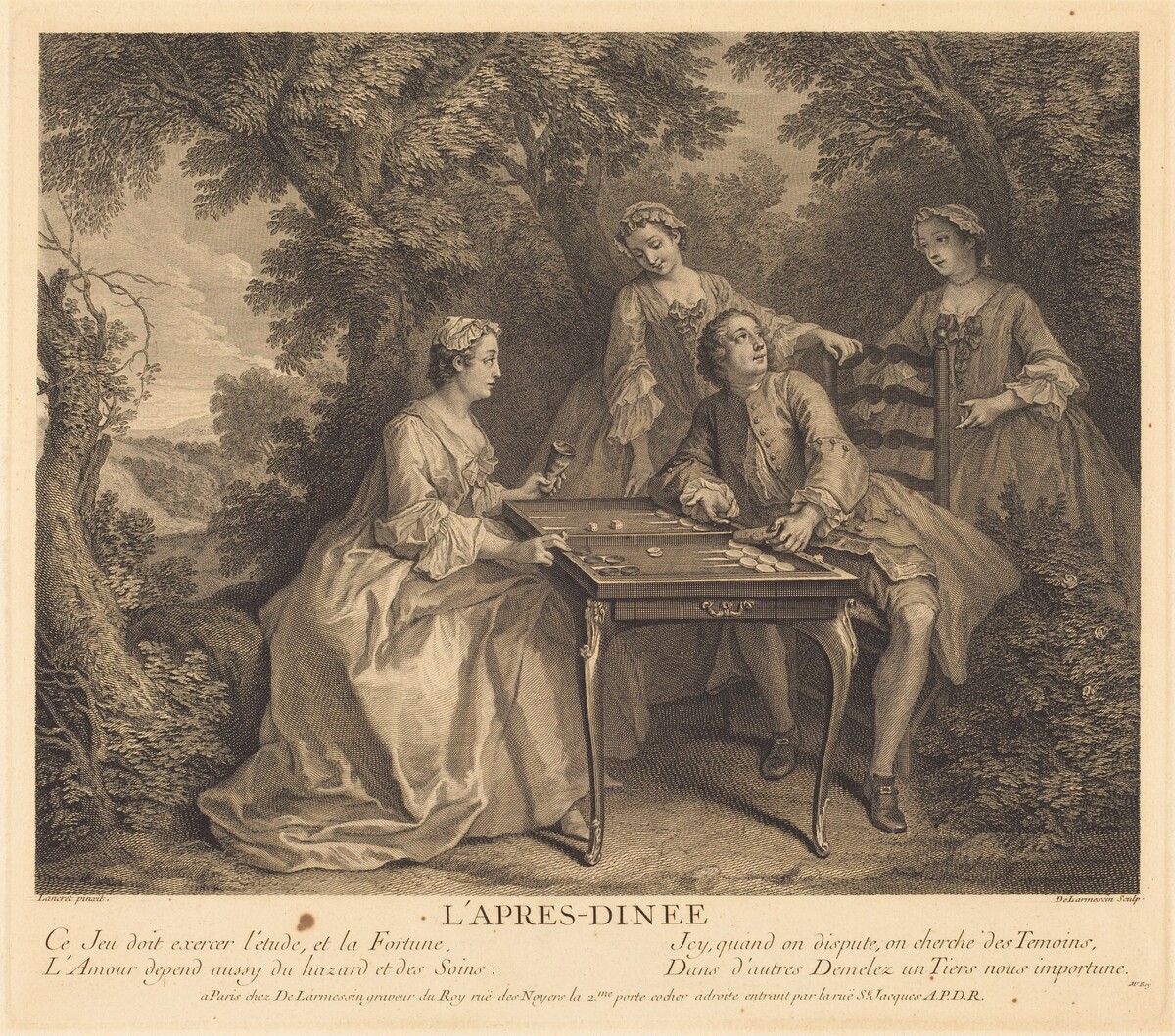 L'apres-diner by Nicolas de Larmessin IV after Nicolas Lancret
