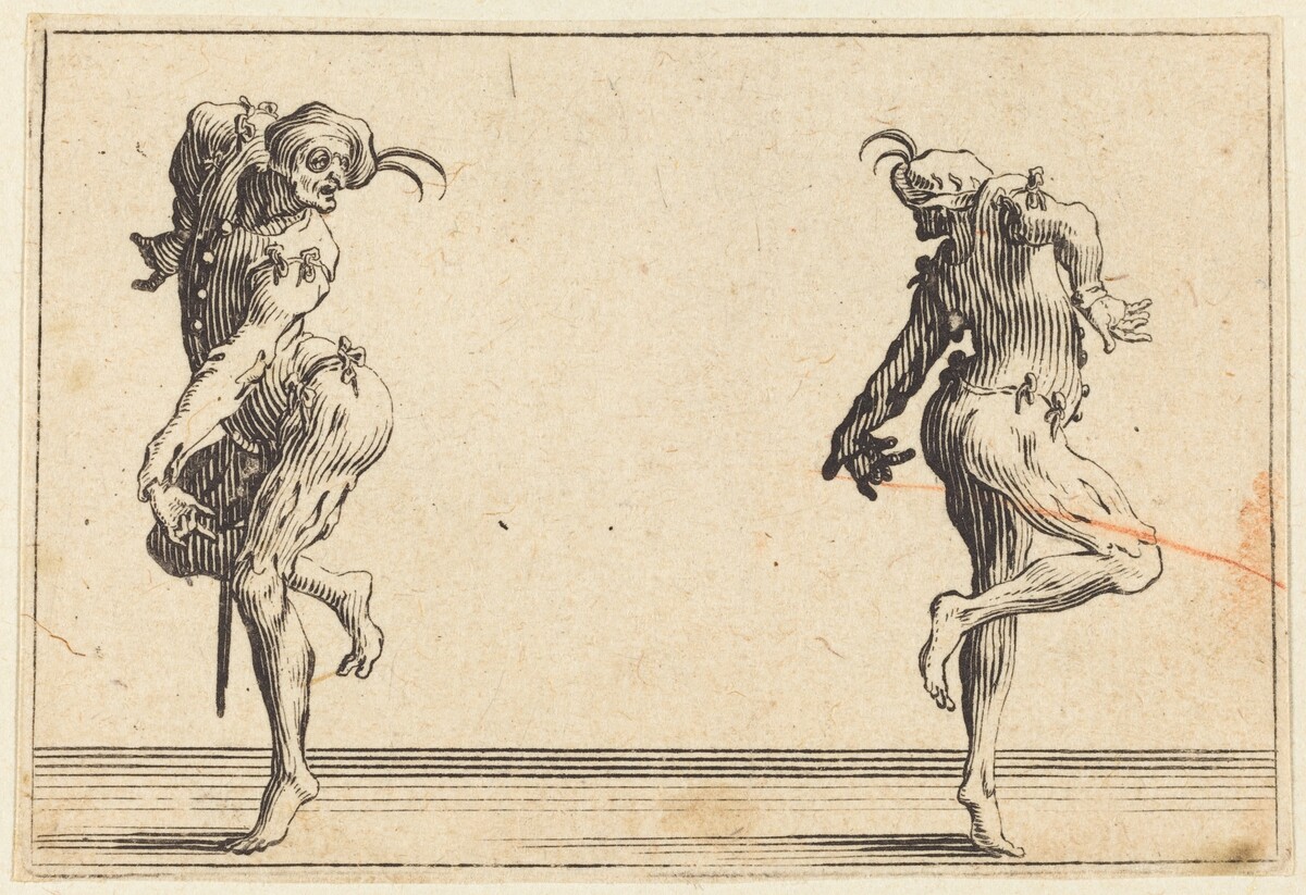 Two Pantaloons Dancing by Jacques Callot