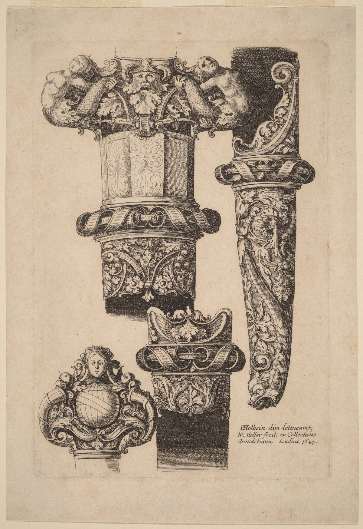 Ornamentation for a Dagger and Scabbard by Wenceslaus Hollar after Hans Holbein the Younger