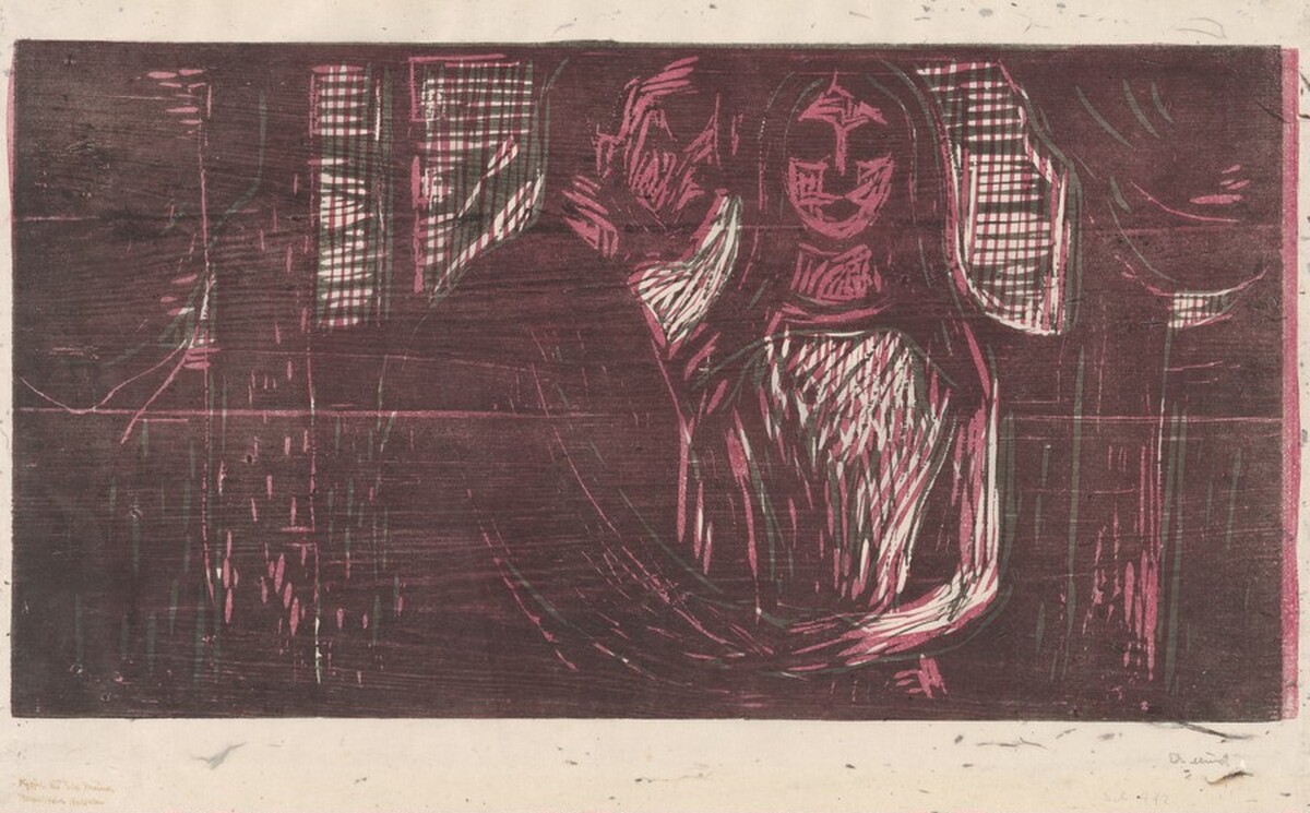 Young Couple in a Spruce Forest (Ungt par i granskog) by Edvard Munch