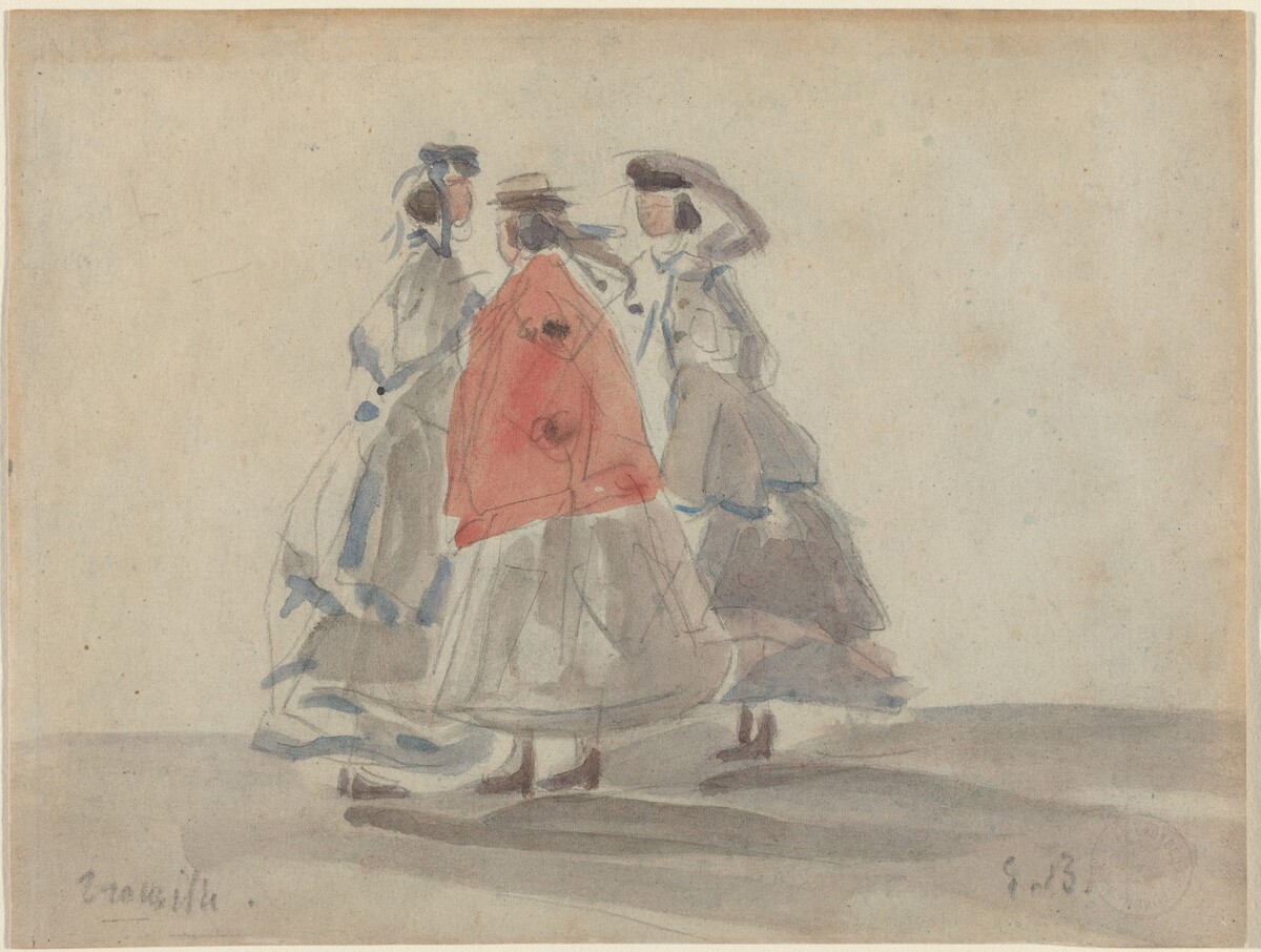 Three Women at Trouville by Eugène Boudin