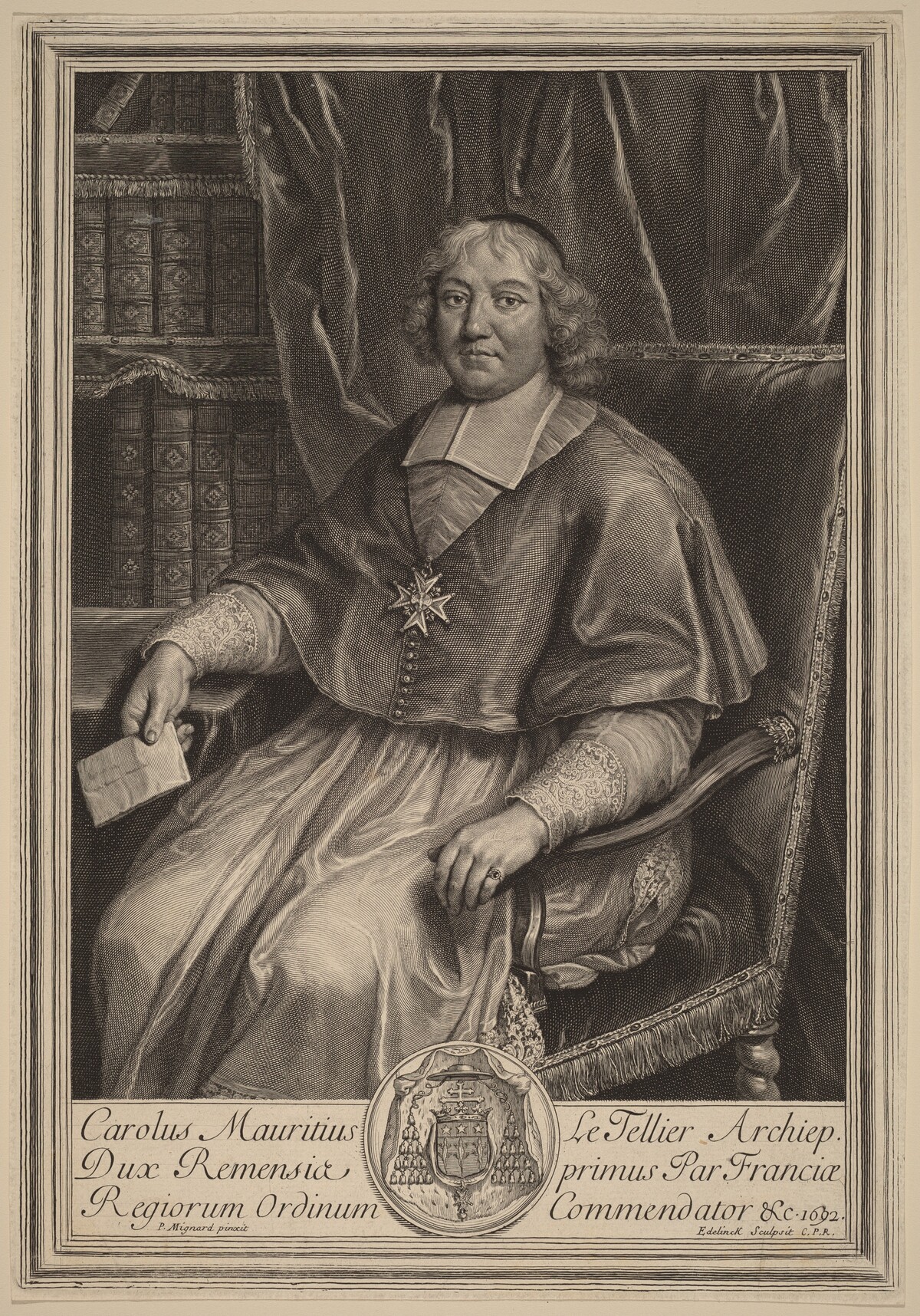 Charles-Maurice Le Tellier by Gerard Edelinck after Pierre Mignard I