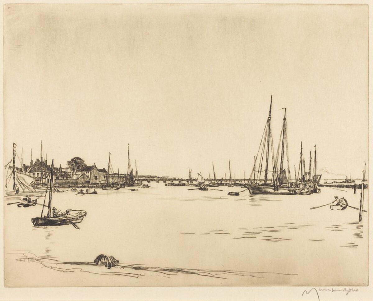 Yarmouth, Isle of Wight by Sir Muirhead Bone
