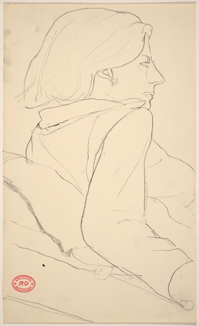 Untitled [study of a woman with an earring facing right]