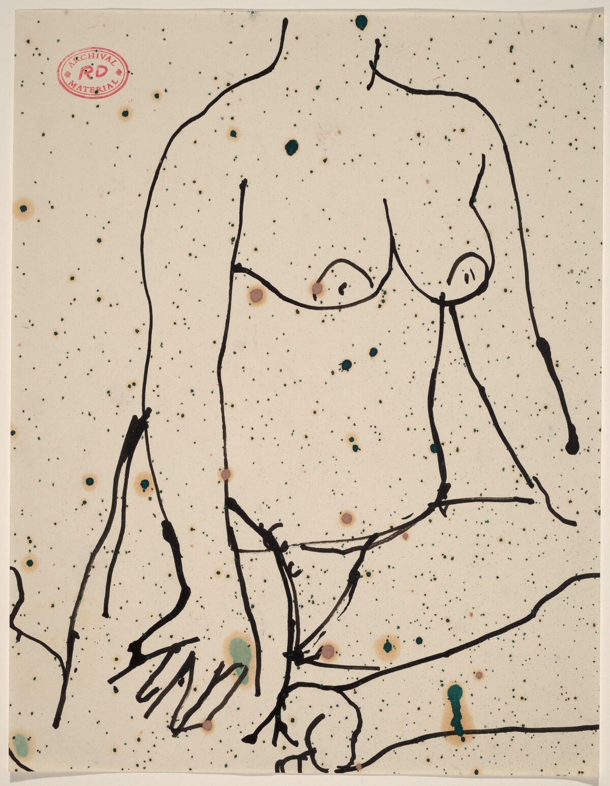 Untitled [nude seated with her hands on her knees] by Richard Diebenkorn