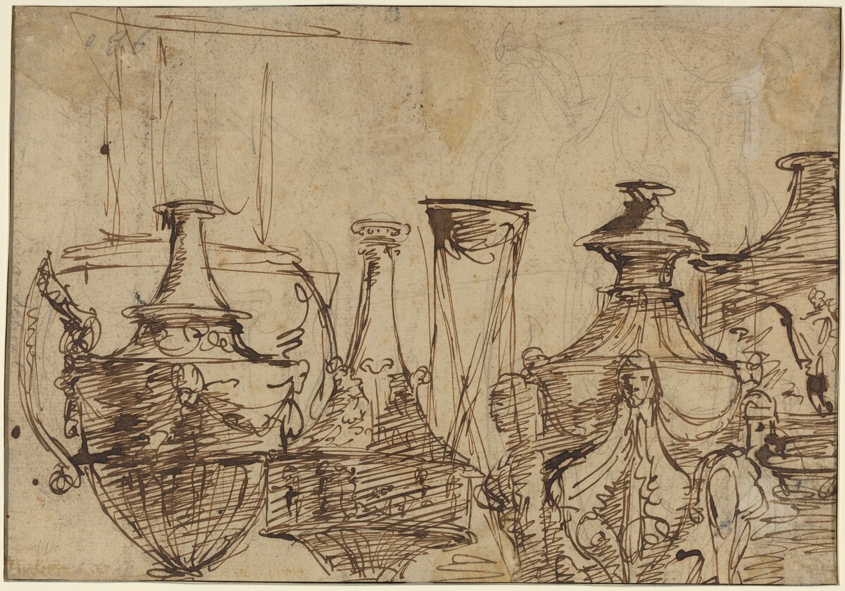 Designs for Vases [verso] by Giuseppe Cades