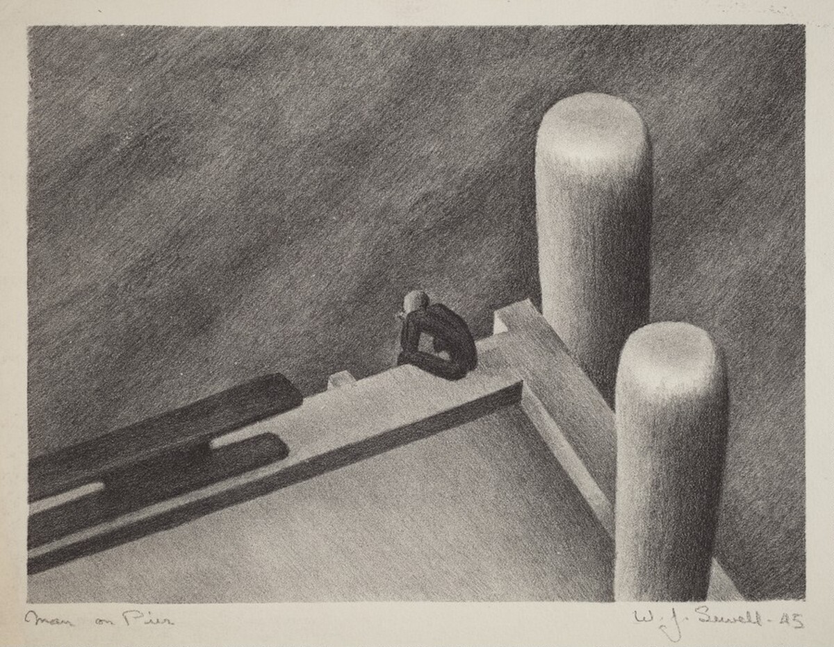 Man On Pier by W. J. Sewell