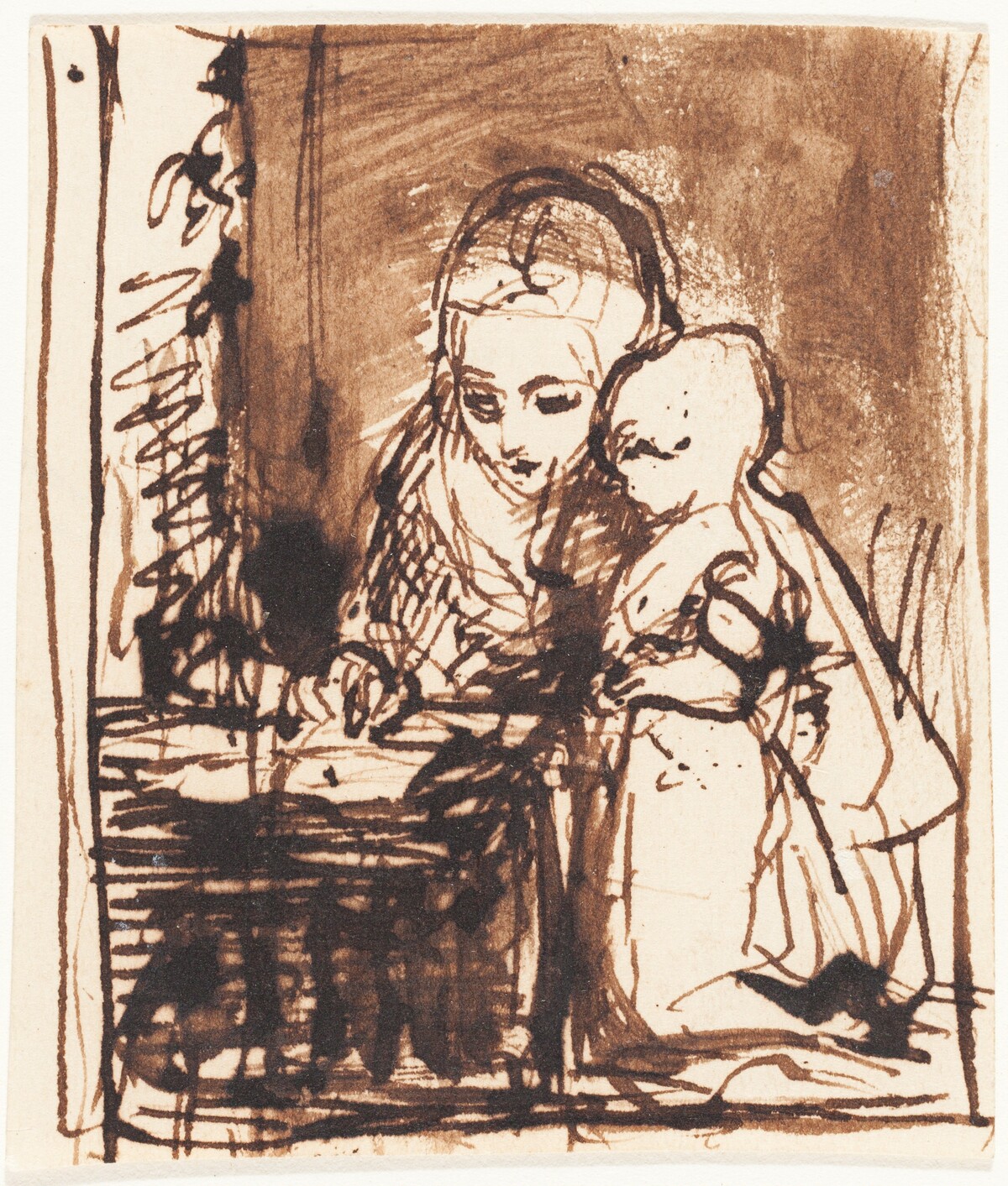Woman Reading to a Child by Charles West Cope
