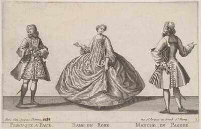 Perruque à Face/Dame en Robe/Manche en Pagode