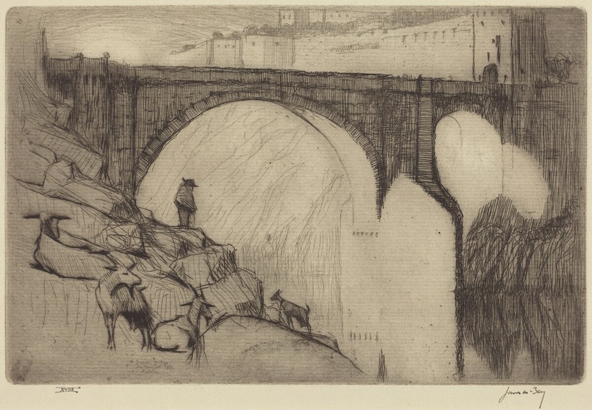 Alcantara Bridge, Toledo by James McBey