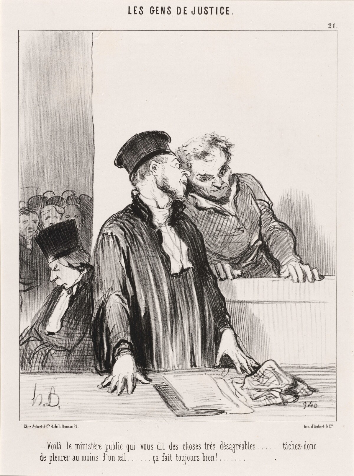 Voila le ministère public qui vous dit des choses... désagréables... by Honoré Daumier
