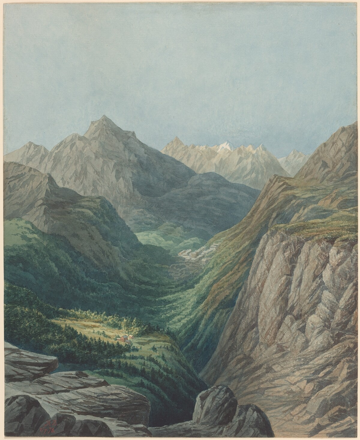 An Alpine Valley by Rodolphe Leon Berthoud