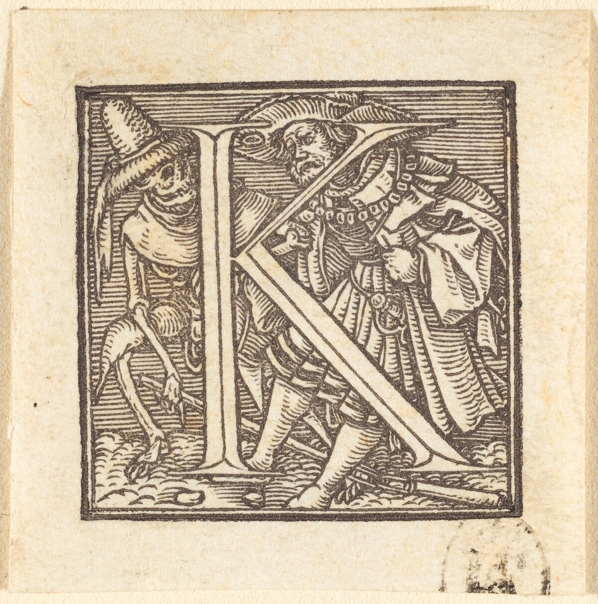 Letter K by Hans Lützelburger after Hans Holbein the Younger