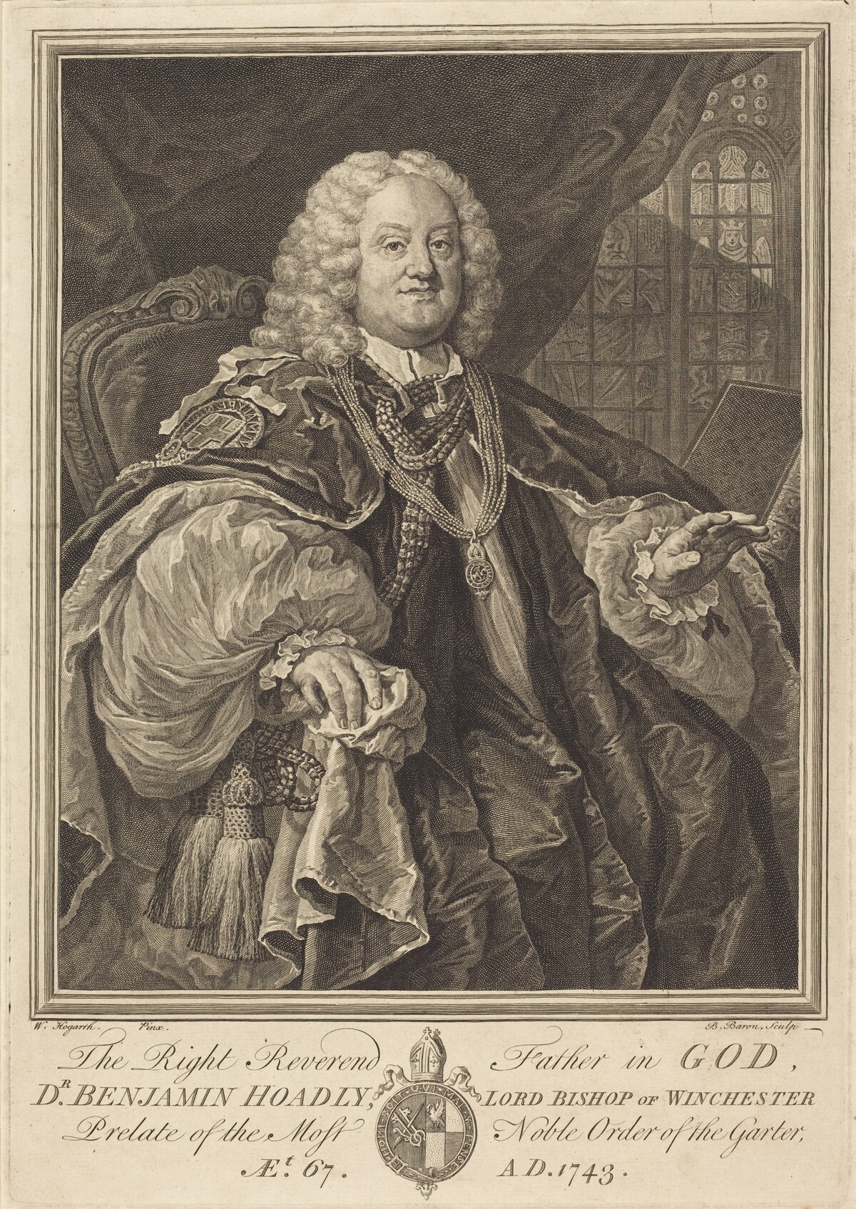 Bishop Hoadly by Bernard Baron after William Hogarth