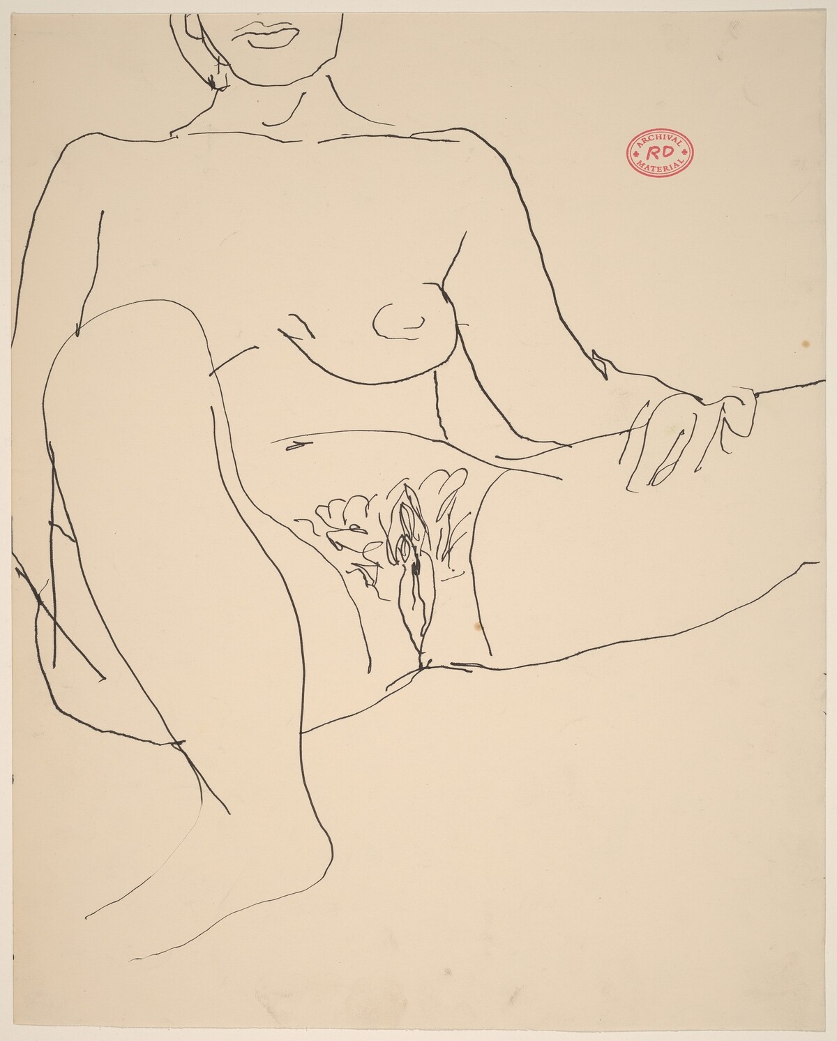 Untitled [seated nude with her legs apart] by Richard Diebenkorn