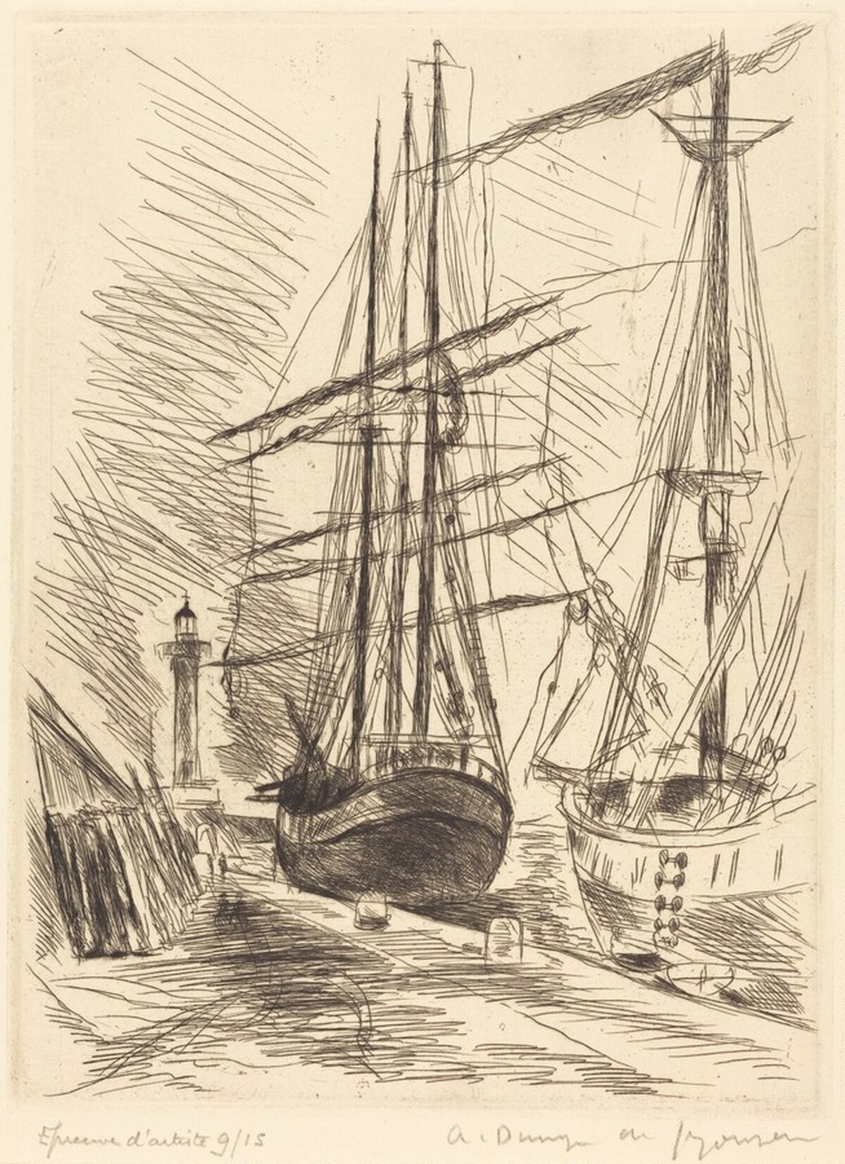 Three-Master, Saint-Tropez (Saint-Tropez, le trois-mats) by André Dunoyer de Segonzac