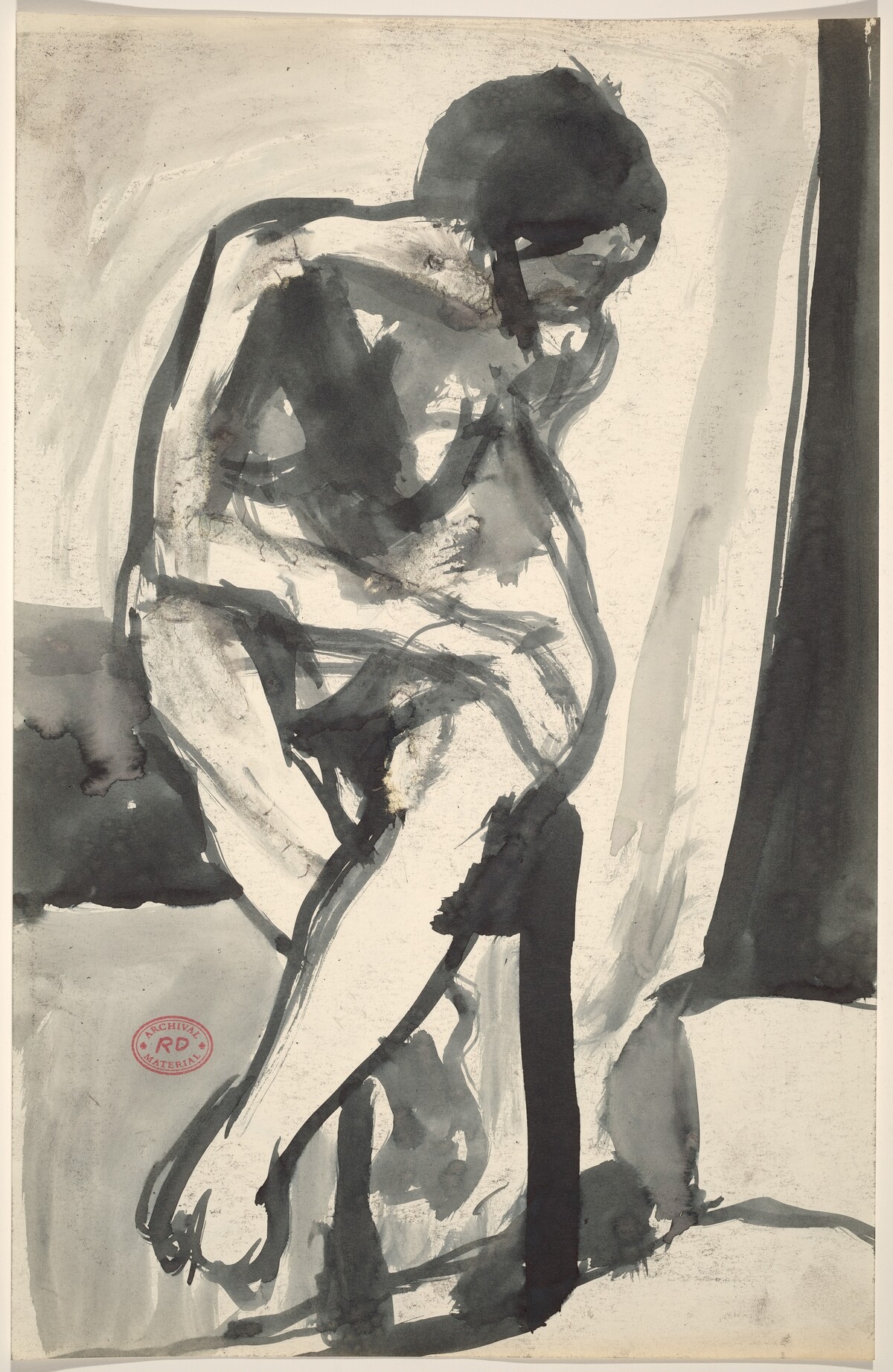 Untitled [seated nude crossing her legs and turning right] by Richard Diebenkorn
