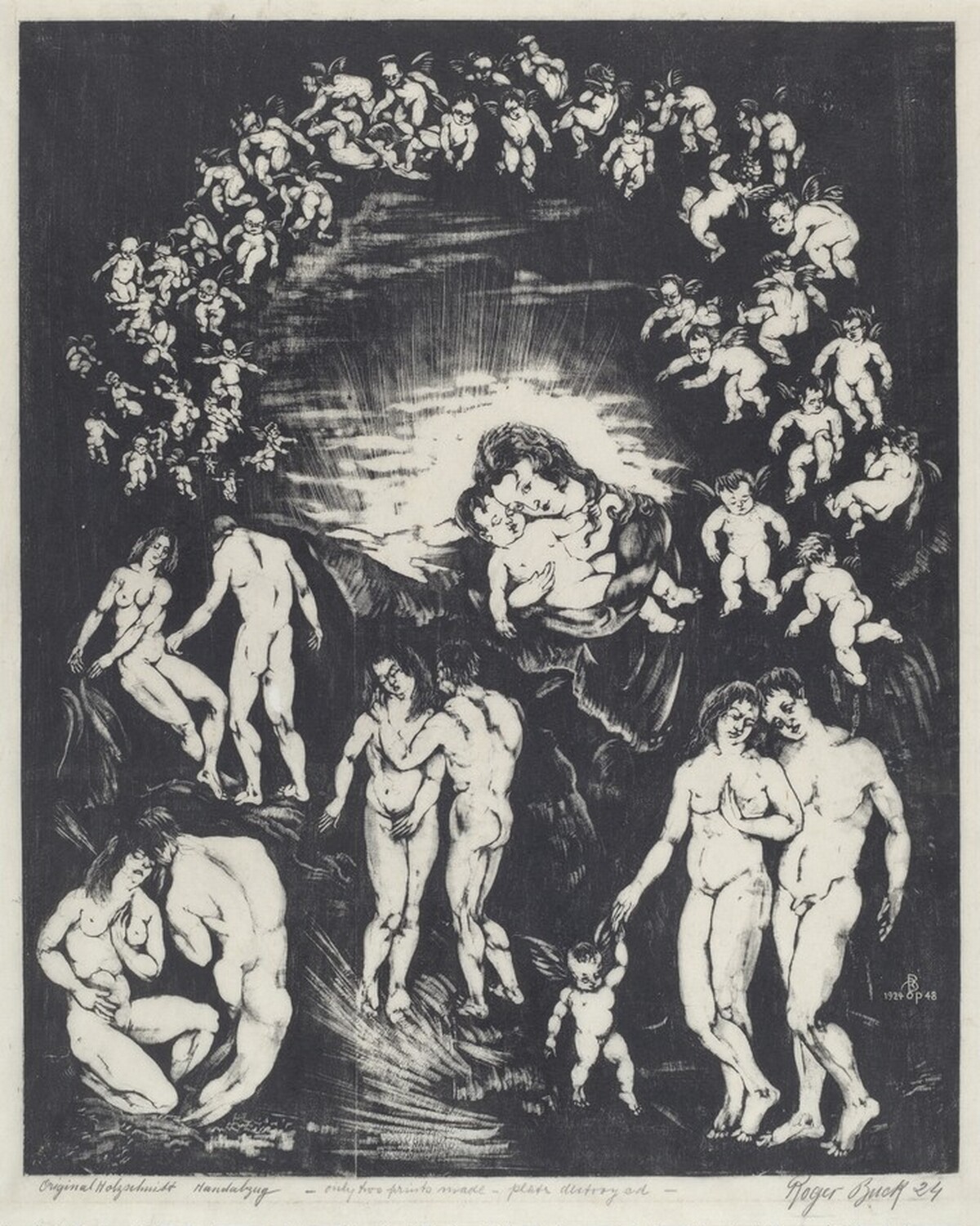 Untitled (Madonna and Child Surrounded by Putti with Four Nude Couples) by Roger Buck