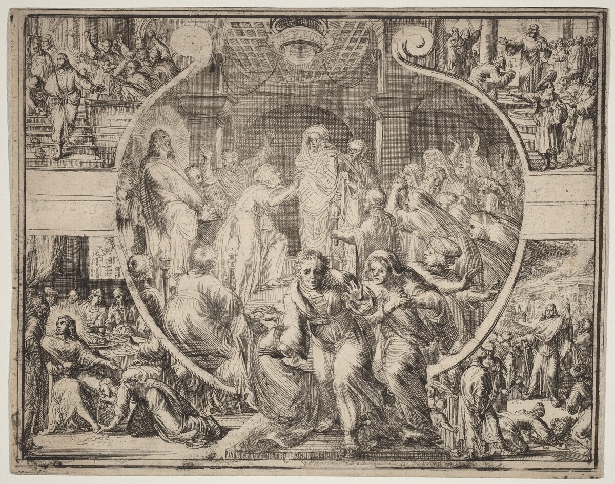 Raising of Lazarus with Scenes from the Life of Christ by Romeyn de Hooghe