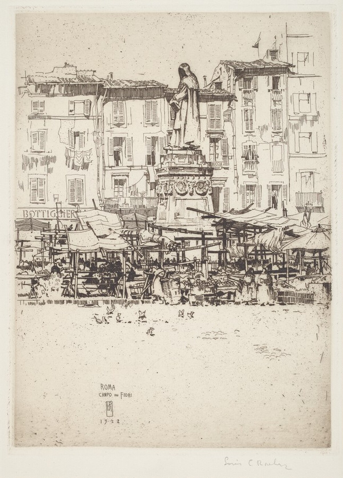 Campo di Fiore, Rome by Louis Conrad Rosenberg