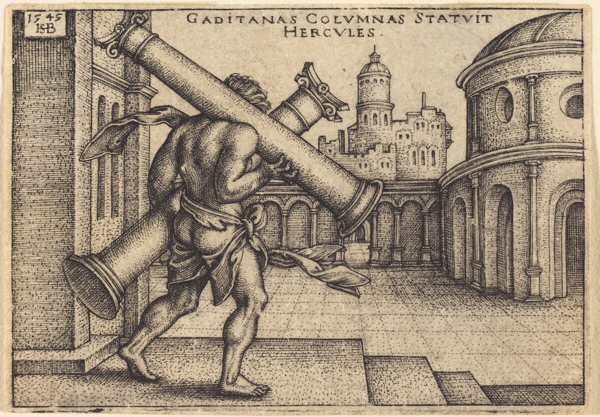 Hercules Carrying the Columns of Gades by Sebald Beham