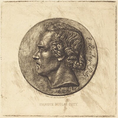 Evariste Boulay-Paty; A Poet (From a Bronze by David d'Angers)