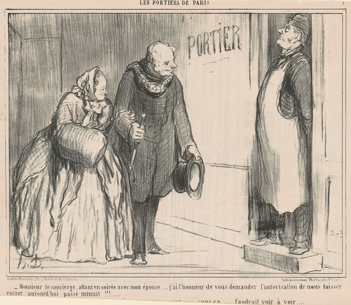 Monsieur le concierge, allant en soirée by Honoré Daumier