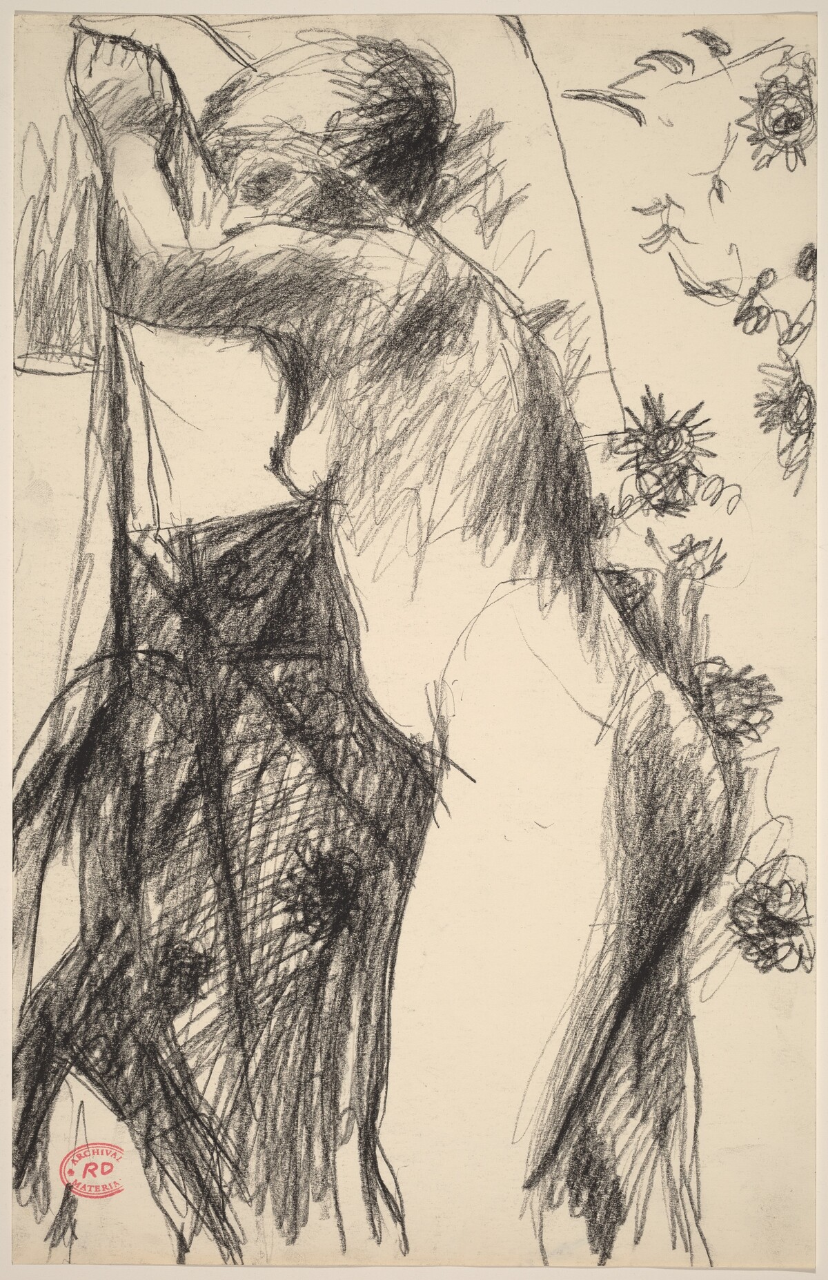 Untitled [female nude in a patterned setting] by Richard Diebenkorn