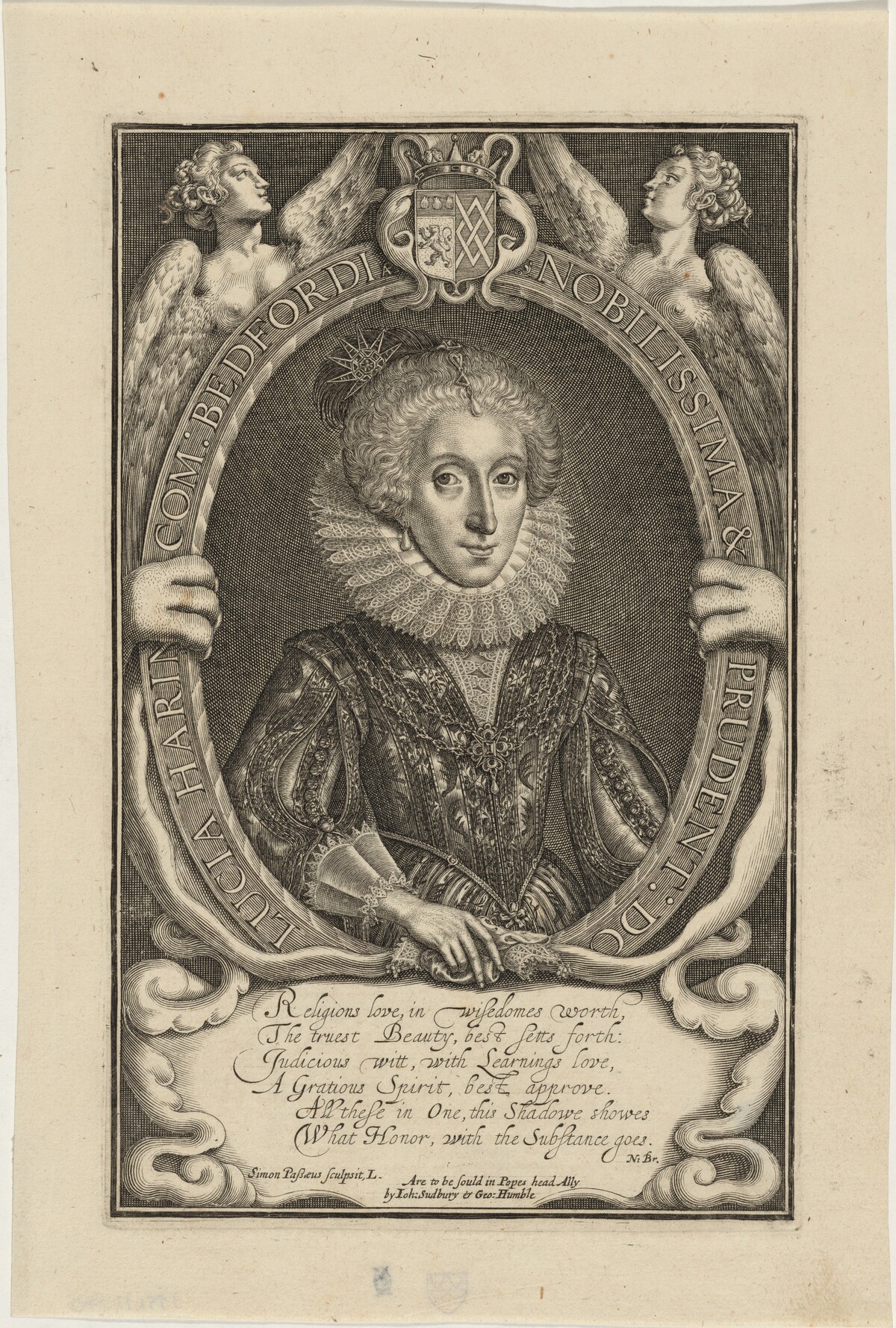 Lucia Harrington, Countess of Bedford by Simon de Passe