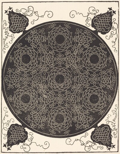 The Fourth Knot (combining seven circular groups of knots with black centers)