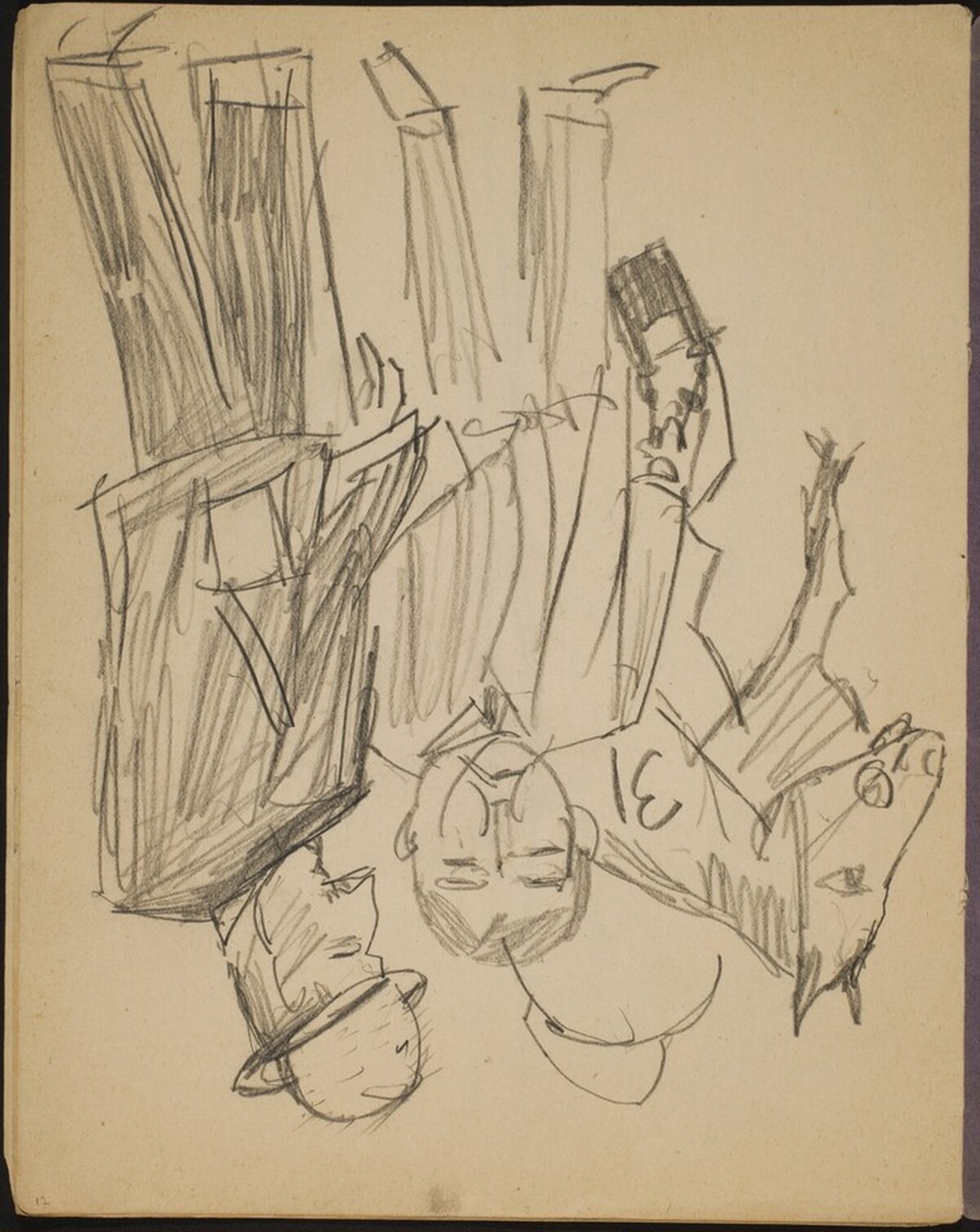 Rennpferd und zwei Männer (Racehorse and Two Men) [p. 12] by Max Beckmann