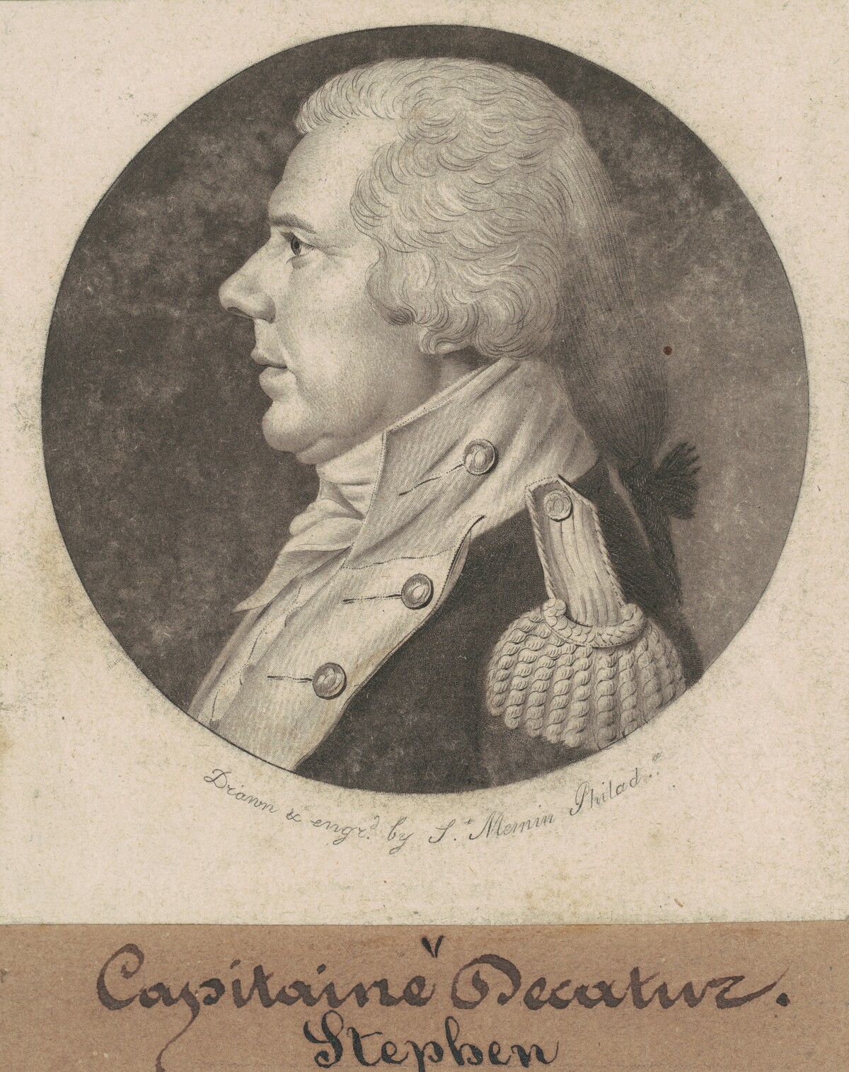 Stephen Decatur, Sr. by Charles B. J. Févret de Saint-Mémin