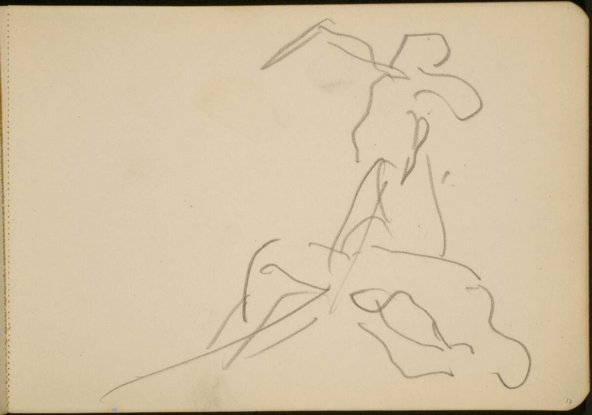 Flüchtige Studie zweier tanzender Figuren (Sketch of Dancing Figure)[p. 17] by Max Beckmann