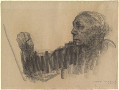 Self-Portrait of Left Profile, Drawing (Selbstbildnis im Profil nachs links, zeichnend),