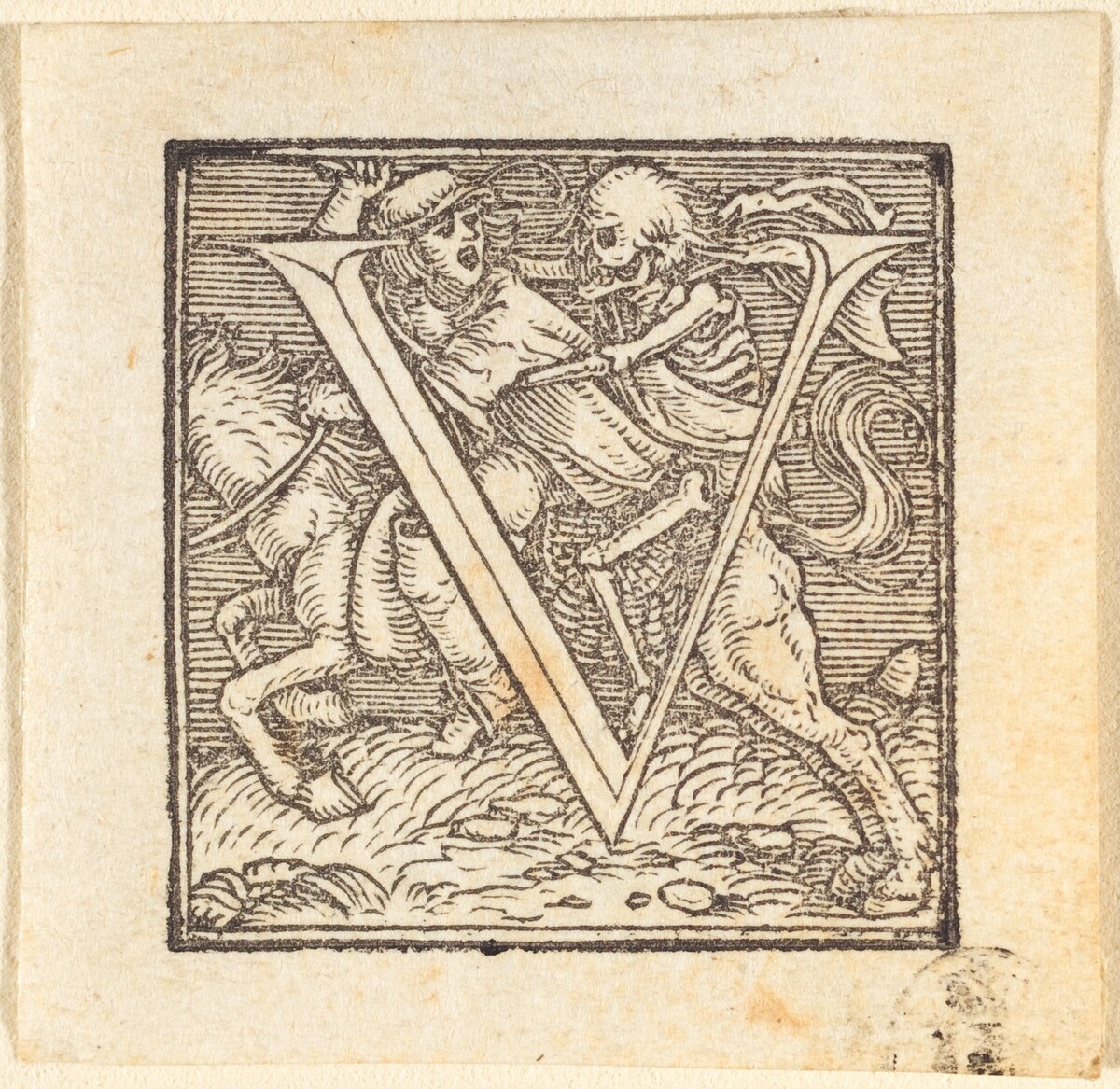 Letter V by Hans Lützelburger after Hans Holbein the Younger