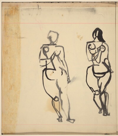 Two Studies of Standing Female Nude [recto]