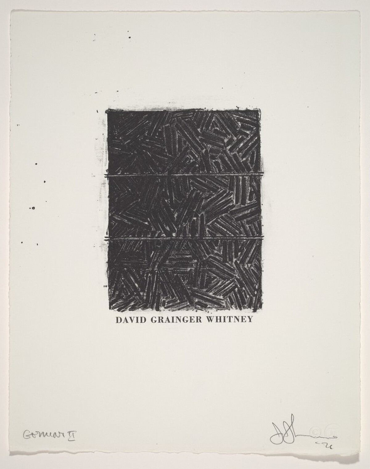 Bookplate for David Grainger Whitney by Jasper Johns