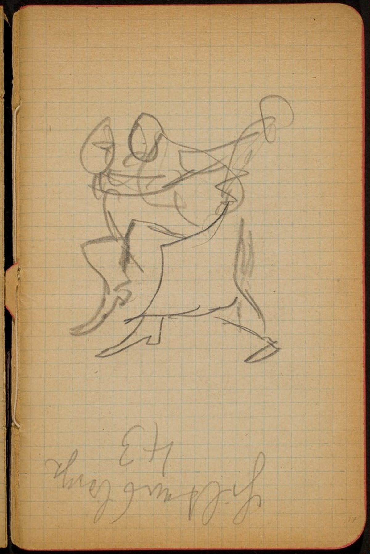 Tanzendes Paar, Notizen (Dancers, Notation) [p. 17] by Max Beckmann