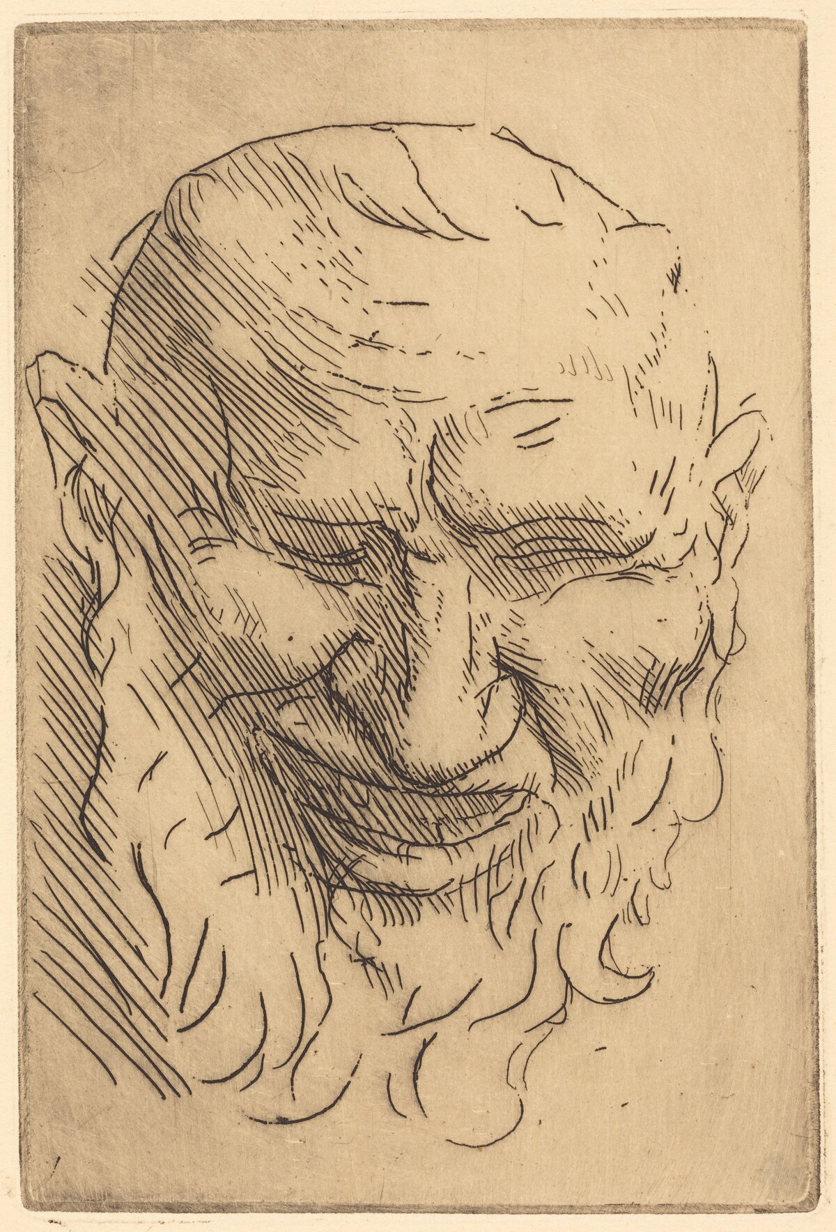 Small Satyr Mask (Petit masque de satyre) by Alphonse Legros