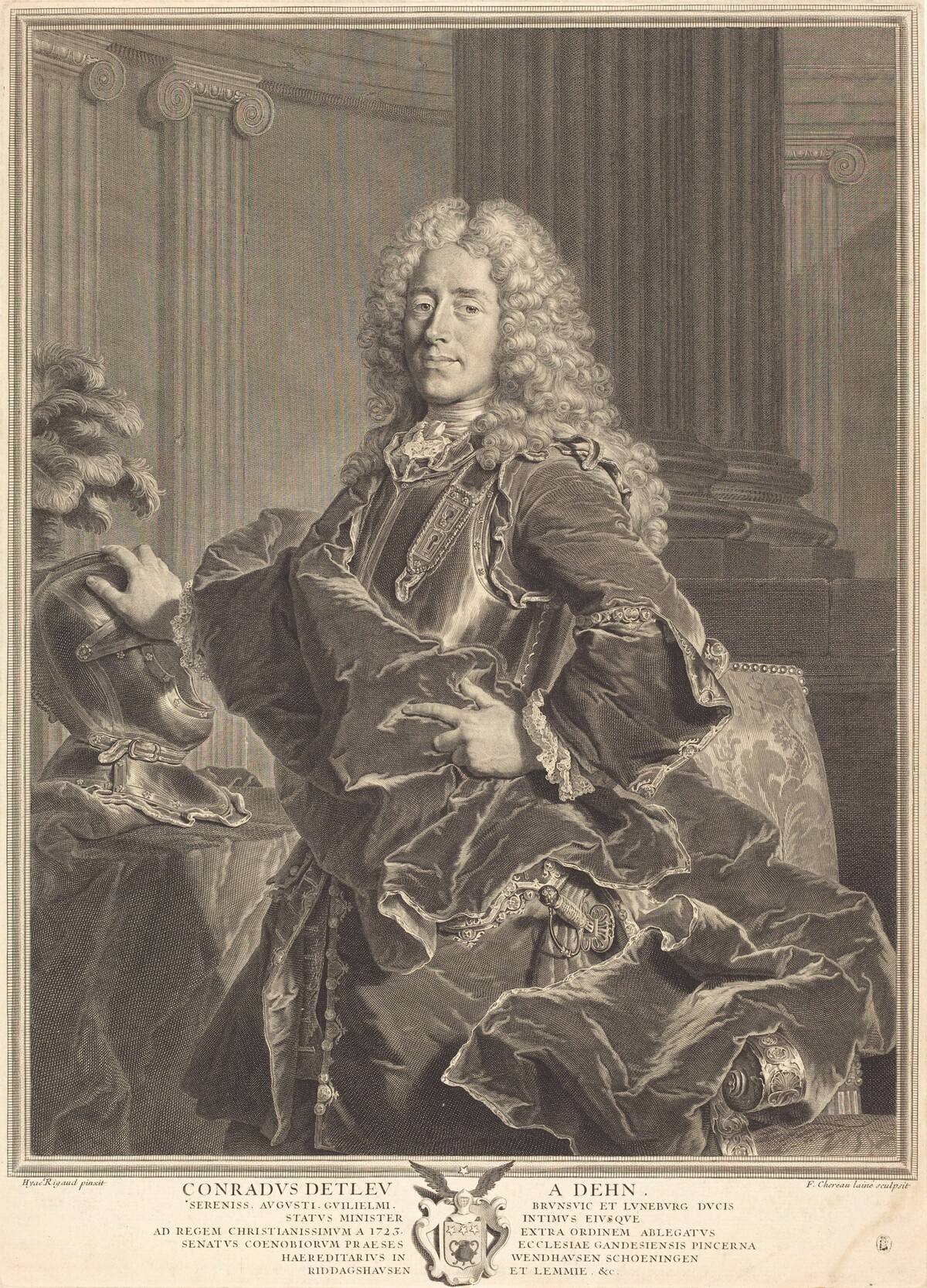 Conradus Detleu von Dehn by François Chereau I after Hyacinthe Rigaud